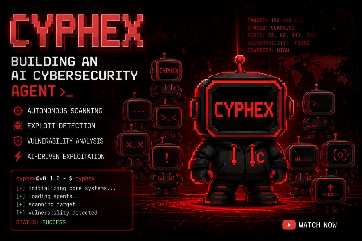 CYPHEX multi-agent cybersecurity terminal poster